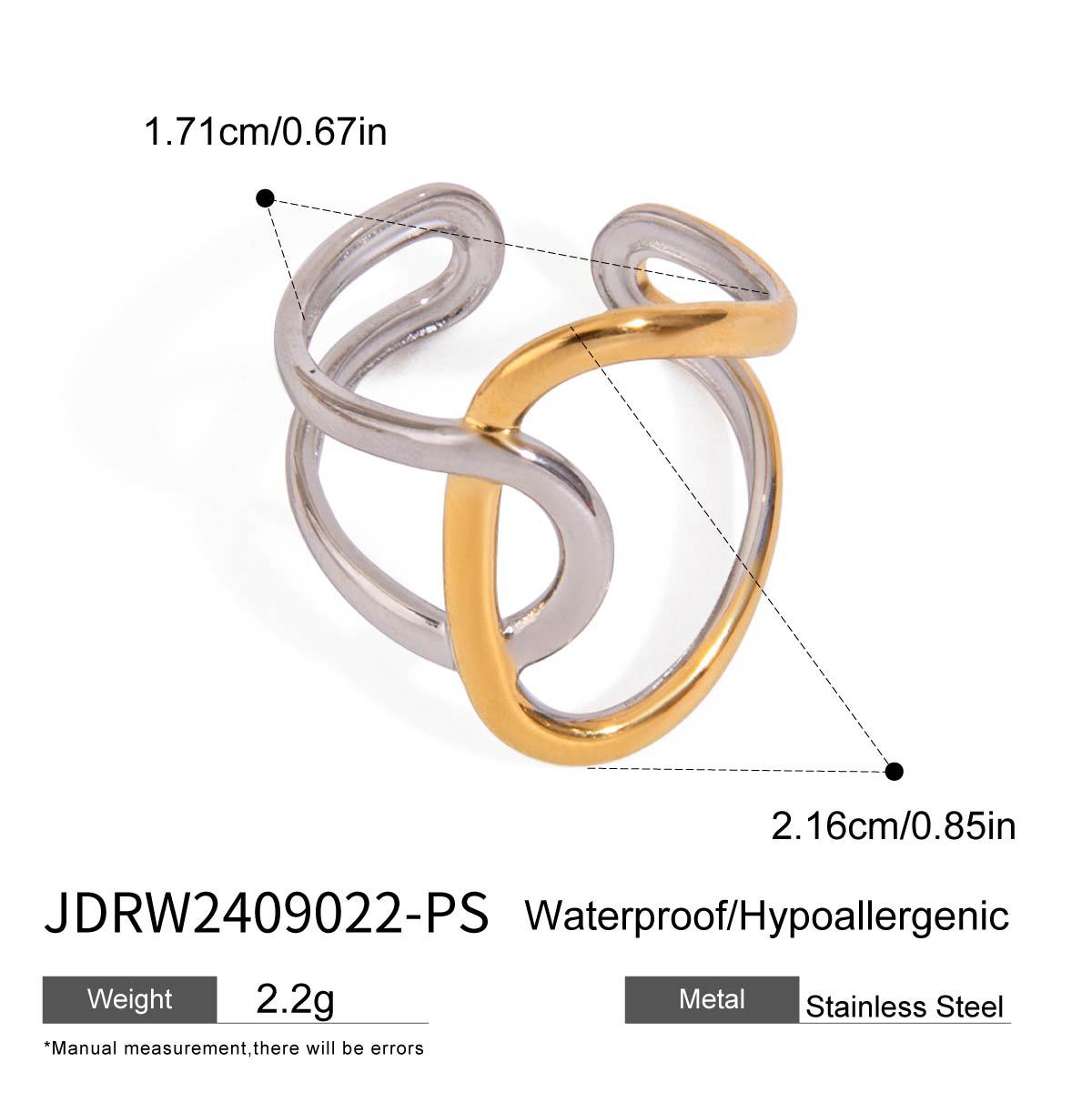 Damen Offenes Armband mit elegantem geschwungenem Design aus hypoallergenem Edelstahl Shop Nory