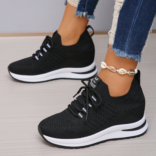Damen Keil-Sneaker aus Strick mit gepolstertem Plateau-Fußbett Shop Nory