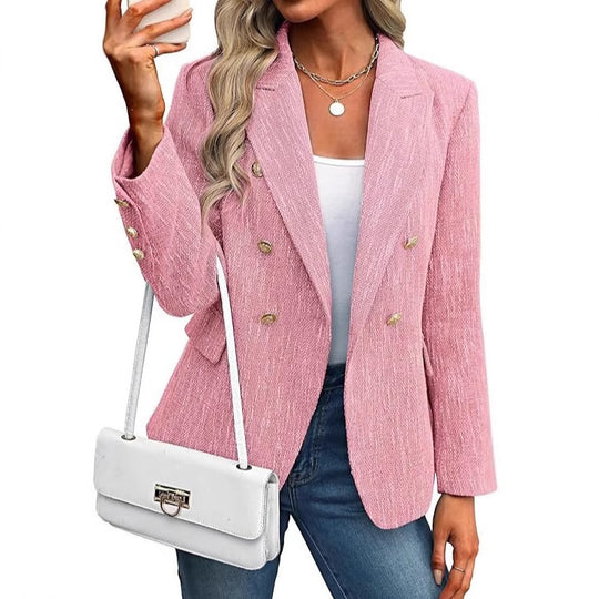 Damen Modische Doppelreihige Blazerjacke