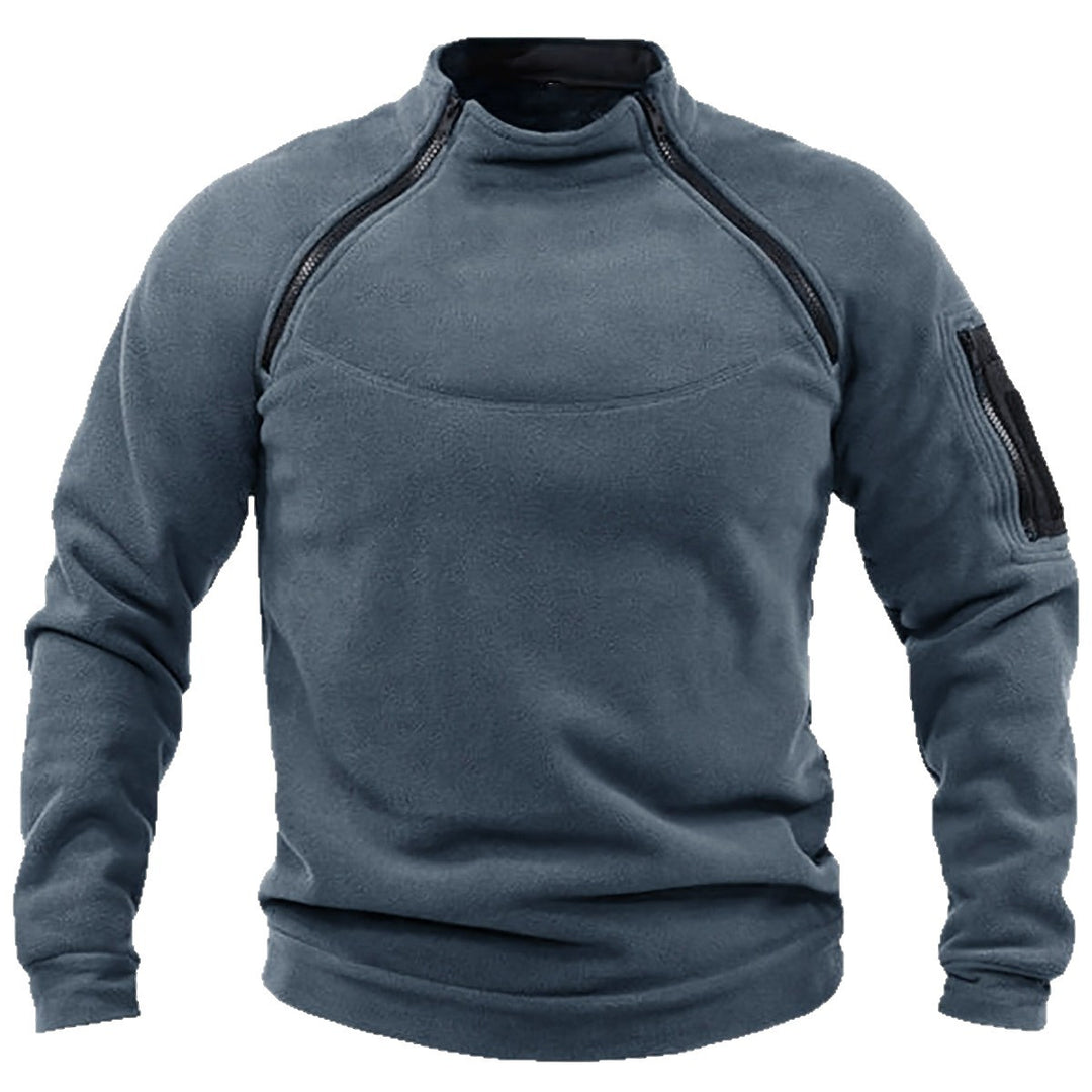 Herren Thermo-Fleecepullover mit Schulterreißverschlüssen, Stehkragen & Ärmel‑Utilitytasche Shop Nory