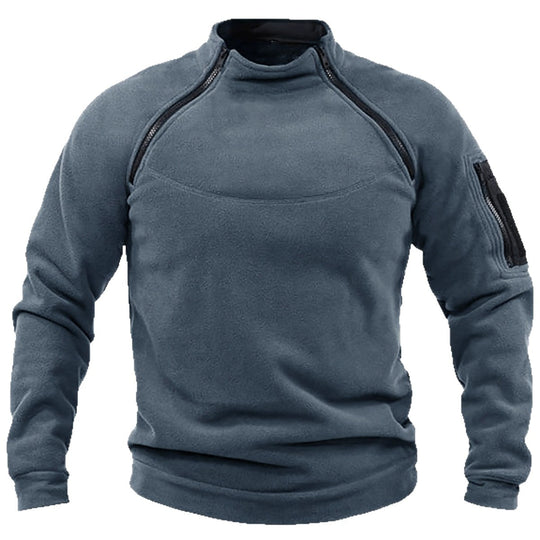 Herren Thermo-Fleecepullover mit Schulterreißverschlüssen, Stehkragen & Ärmel‑Utilitytasche Shop Nory