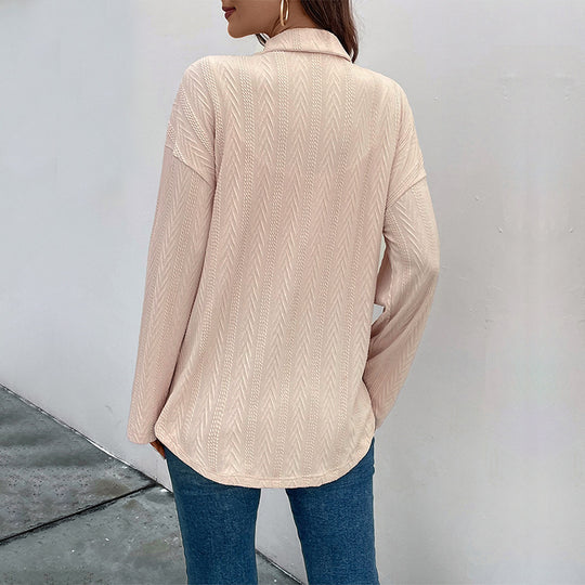 Damen Leichte strukturierte Hemdjacke mit Brusttaschen und Hornoptik-Knöpfen Shop Nory