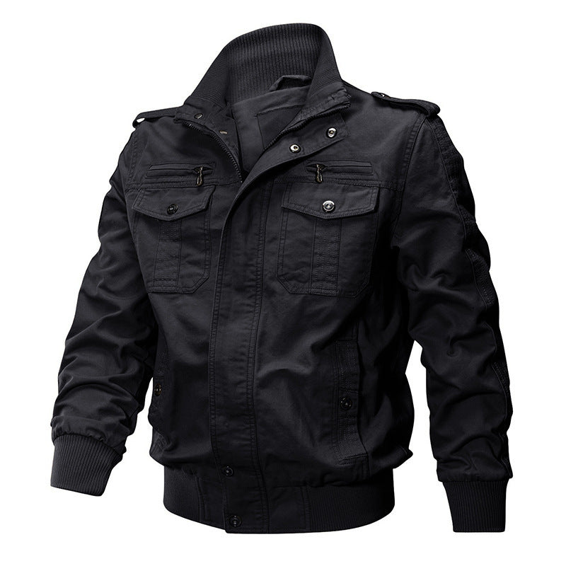 Herren robust geschnittene Canvas-Fieldjacke mit Rippenkragen und Utility-Taschen Shop Nory