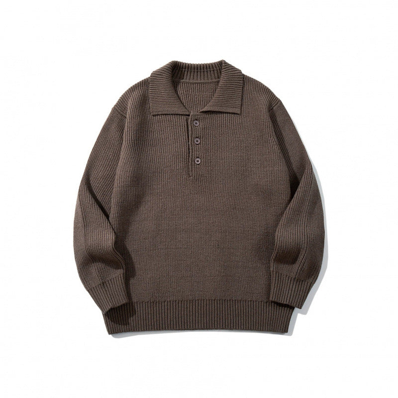 Herren Feinstrick-Polo-Pullover mit Hemdkragen, Knopfleiste und geripptem Saum Shop Nory