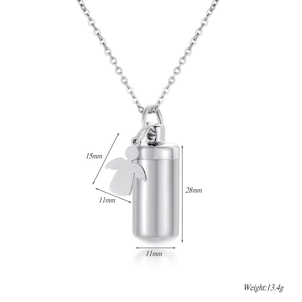 Damen Kette mit personalisierbarem Anhänger im Stil einer Kapsel Shop Nory