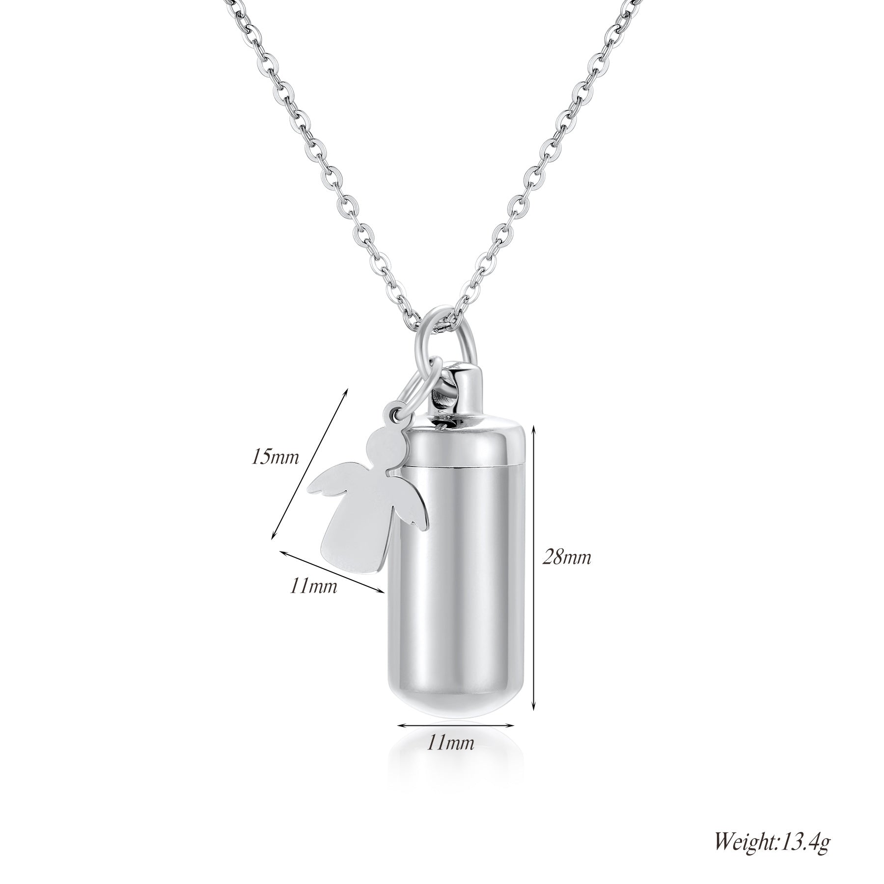 Damen Kette mit personalisierbarem Anhänger im Stil einer Kapsel Shop Nory