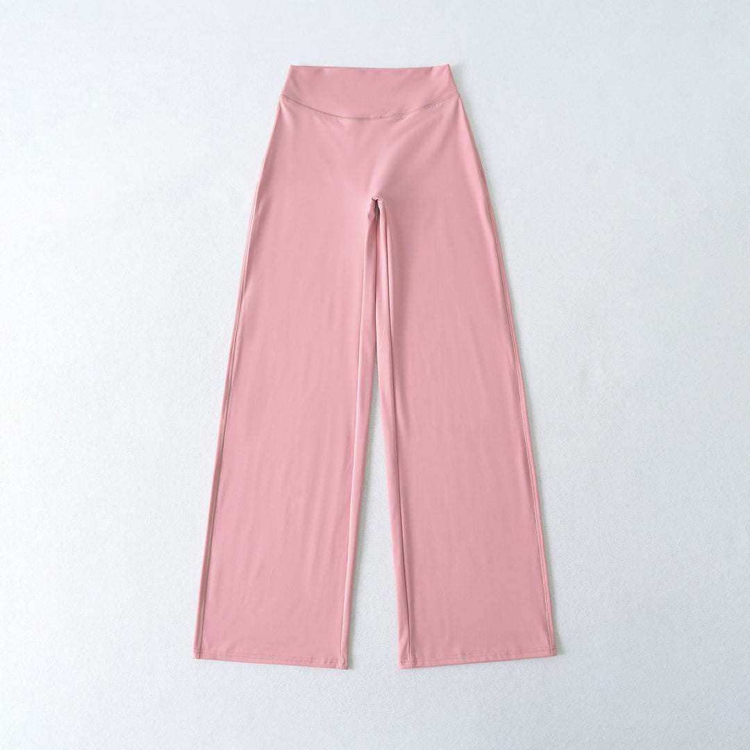 Damen Weite High Waist Loungehose aus Stretchjersey mit fließendem Schlag Shop Nory