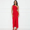 Damen Asymmetrisches Maxikleid mit Rüschendetails