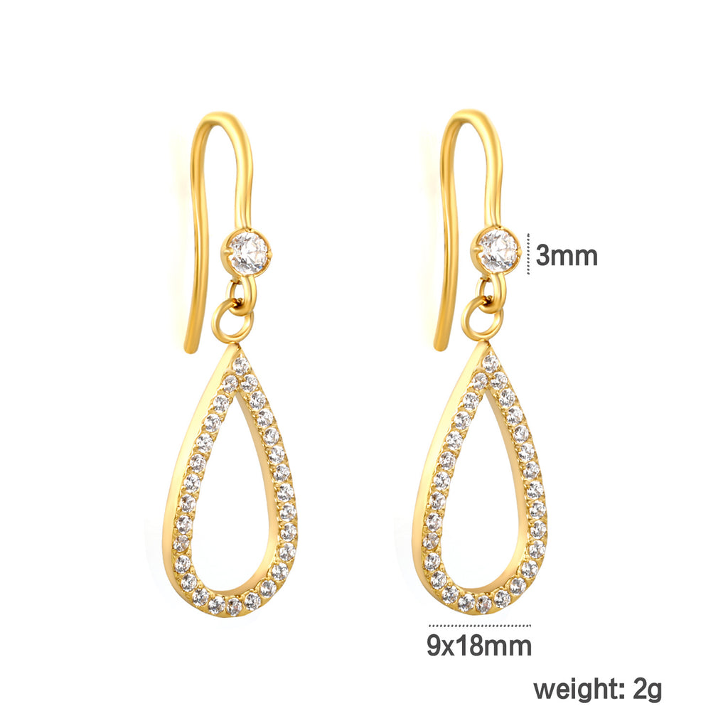 Damen Hängende Ohrringe mit langen Fransen aus goldfarbenem Edelstahl Shop Nory
