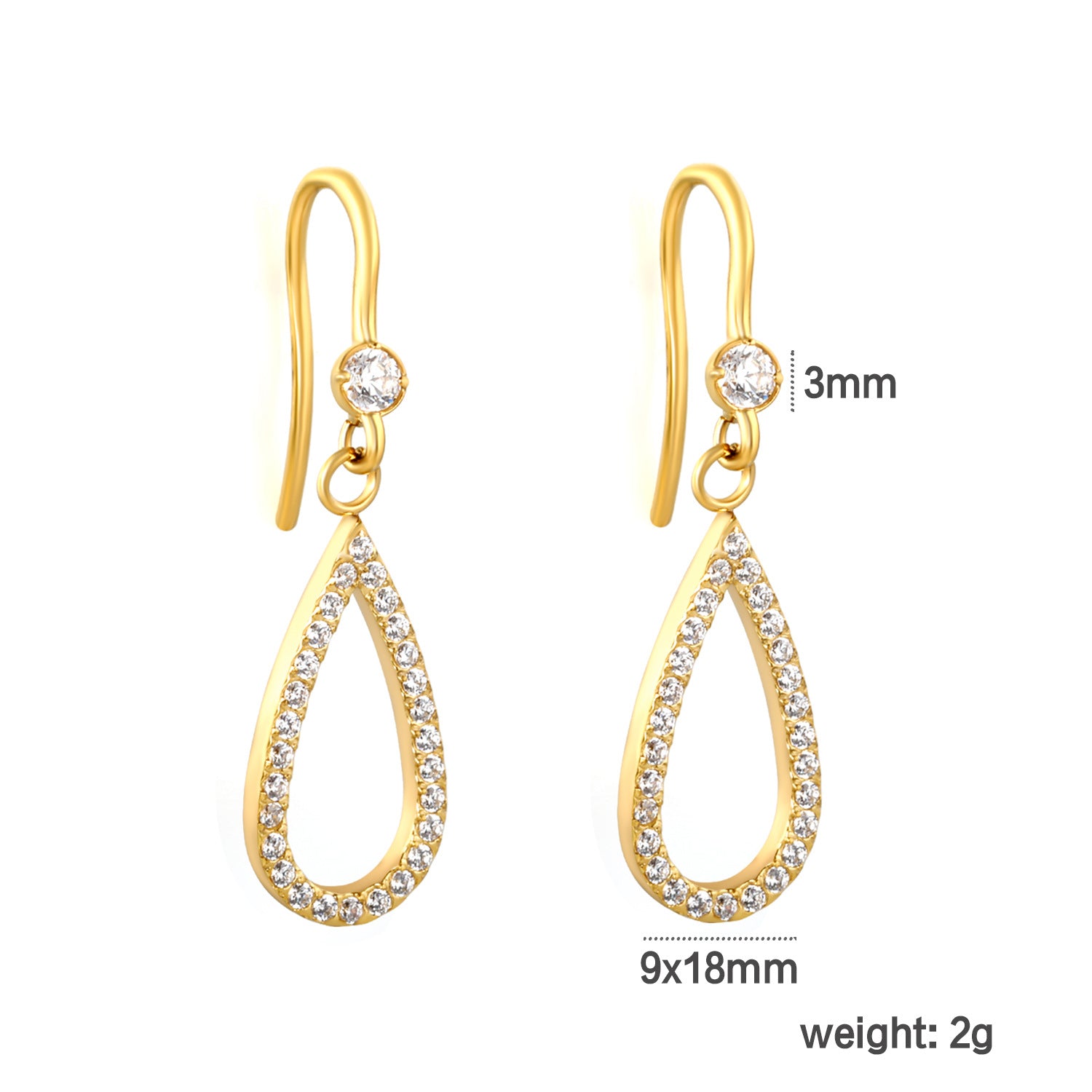 Damen Hängende Ohrringe mit langen Fransen aus goldfarbenem Edelstahl Shop Nory