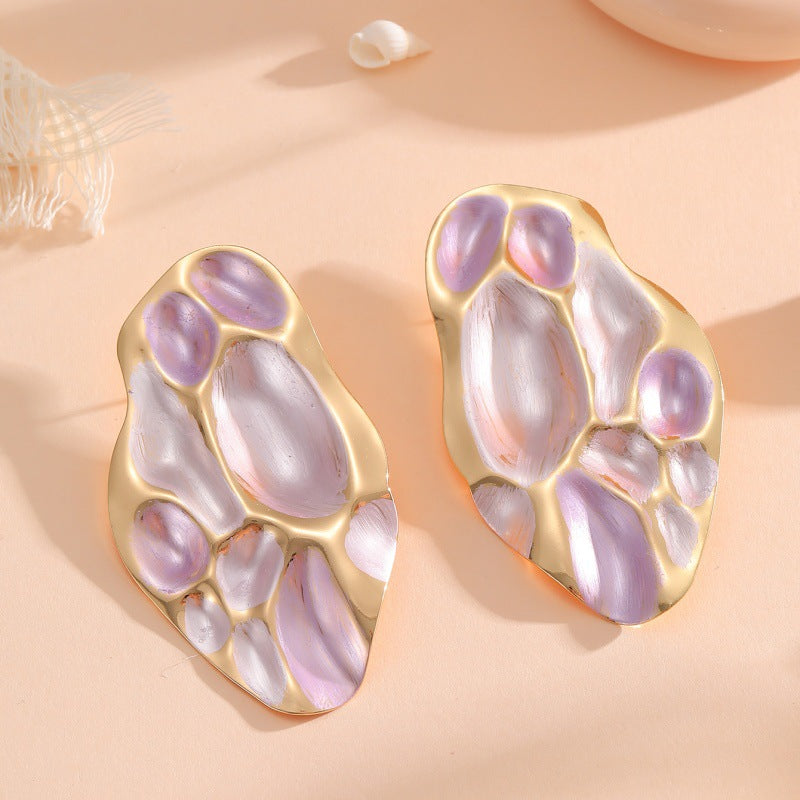Damen Ohrclips mit kunstvollem, bunten Muscheldesign Shop Nory