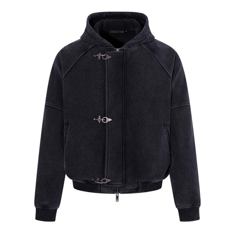 Damen Kapuzen-Bomberjacke aus Teddyfleece mit Metallhaken und elastischem Saum Shop Nory