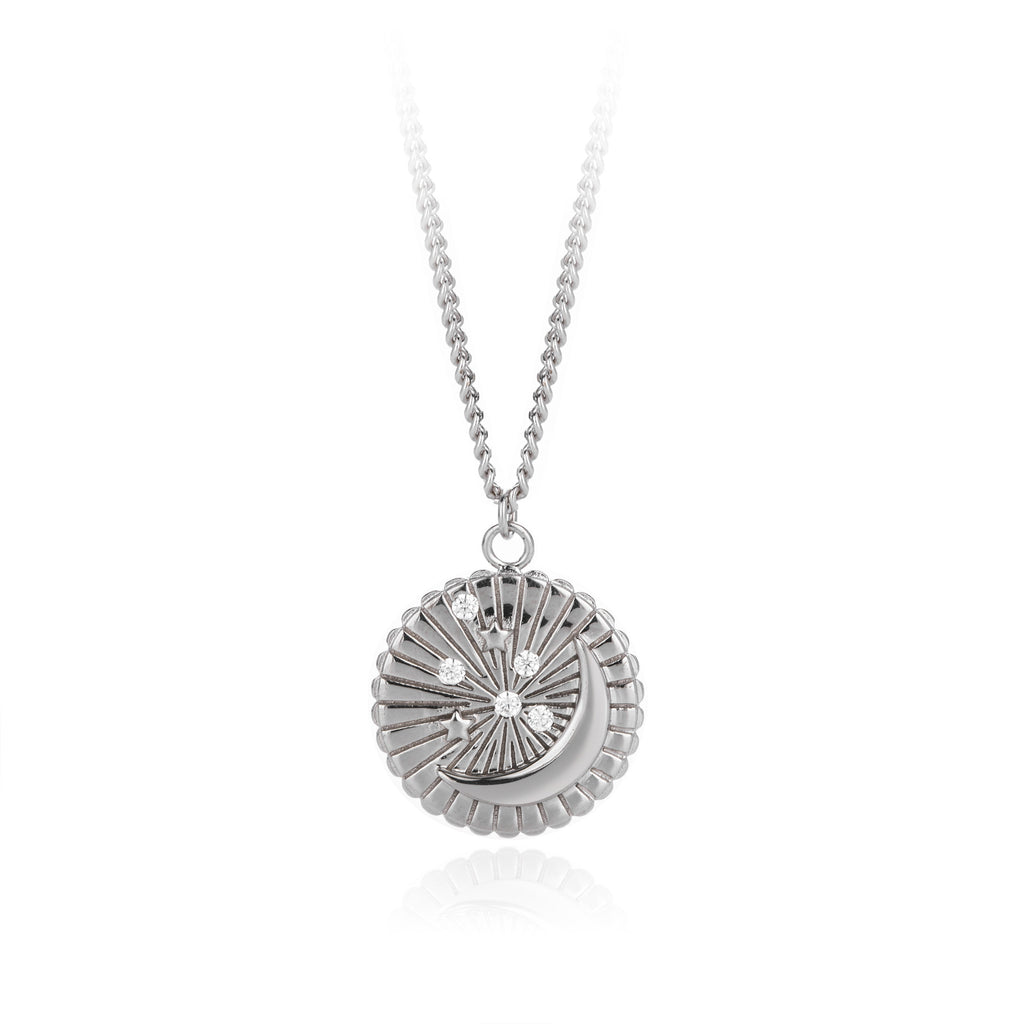 Damen Halskette mit einzigartigem Muschelanhänger aus 925er Sterlingsilber und funkelnden Zirkonia Shop Nory