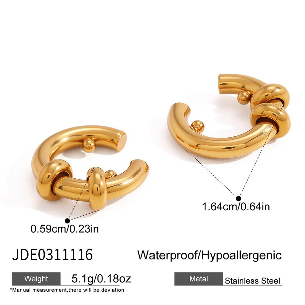 Damen Ohrhänger im modernen geschwungenen Design aus hochwertigem Edelstahl Shop Nory