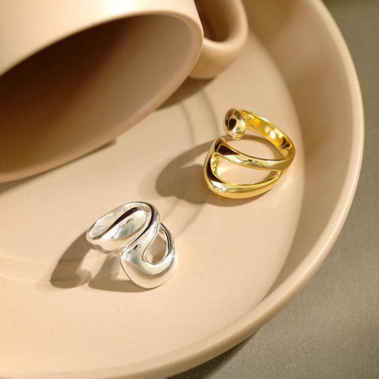 Damen Offener Designring mit fließendem und organischem Stil Shop Nory