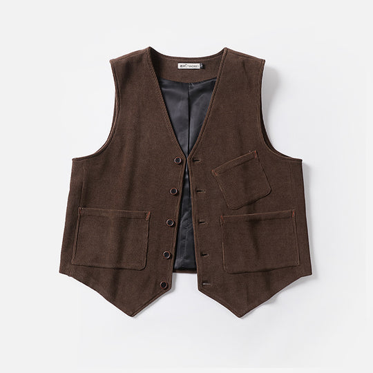 Herren Cordweste ohne Revers mit aufgesetzten Taschen und Futter Shop Nory