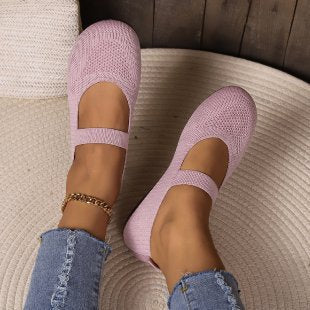 Damen elastische Ballerinas mit komfortablem Fußbett