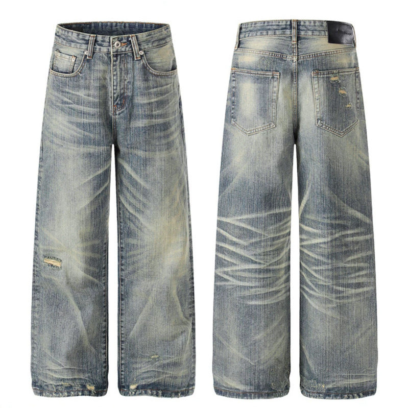 Damen Hochtaillierte Wide‑Leg Destroy‑Jeans mit Used‑Effekt und Culotte‑Silhouette Shop Nory