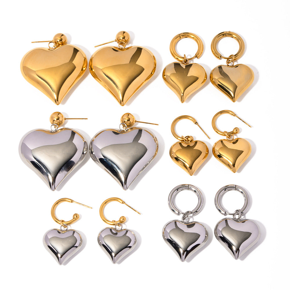 Damen Ohrhänger im Herzen-Design aus hochwertigem Edelstahl Shop Nory