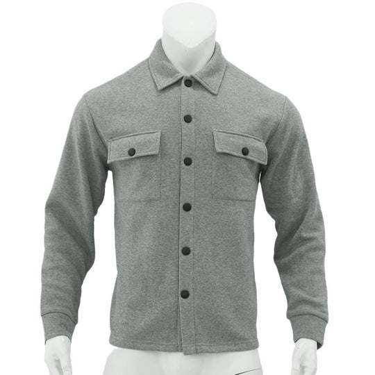 Herren Wolloptik-Überhemd mit kastiger Silhouette, Brustpatten & Druckknopfverschluss Shop Nory