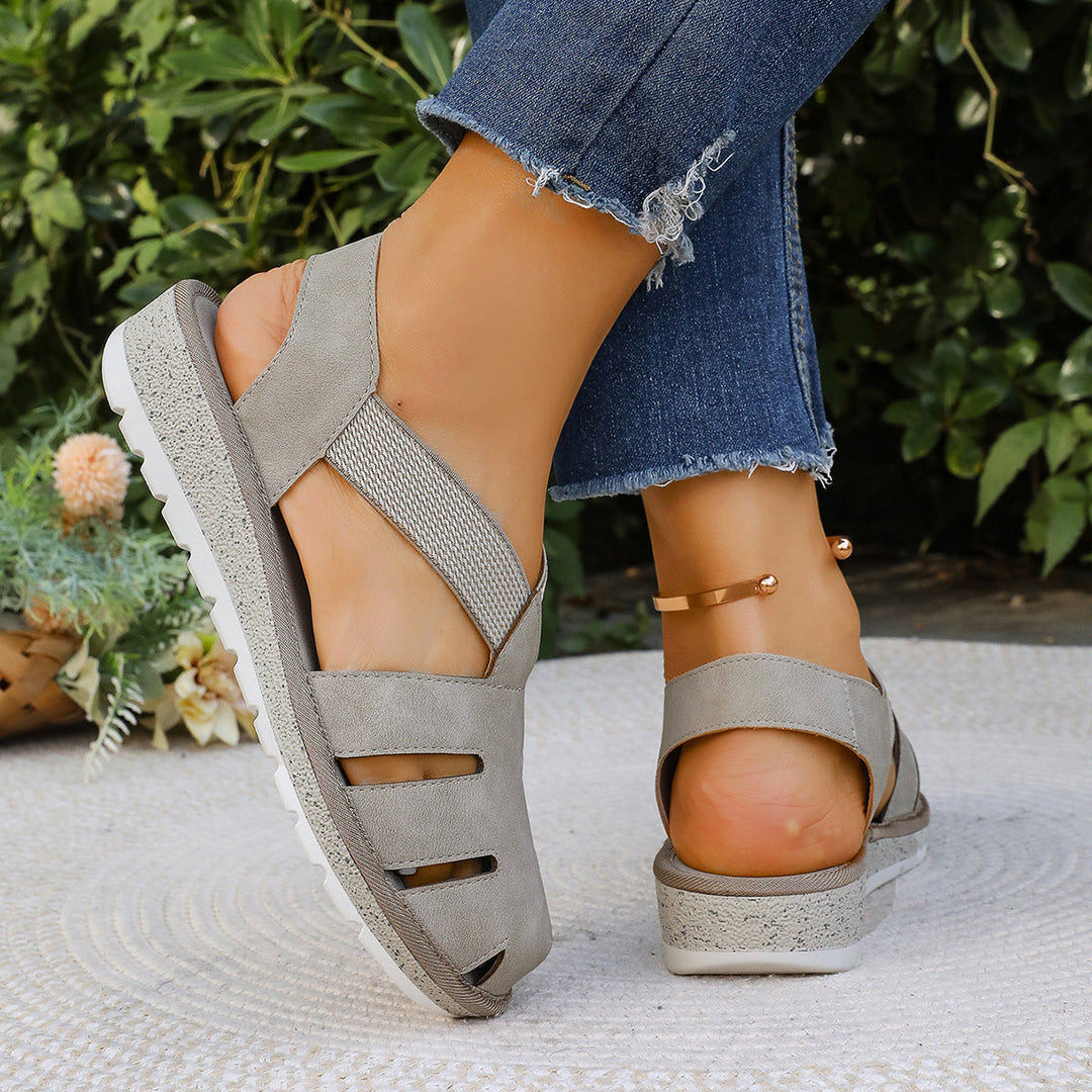 Damen Atmungsaktive Freizeitsandalen mit elastischen Riemen und ergonomischem Fußbett Shopnory