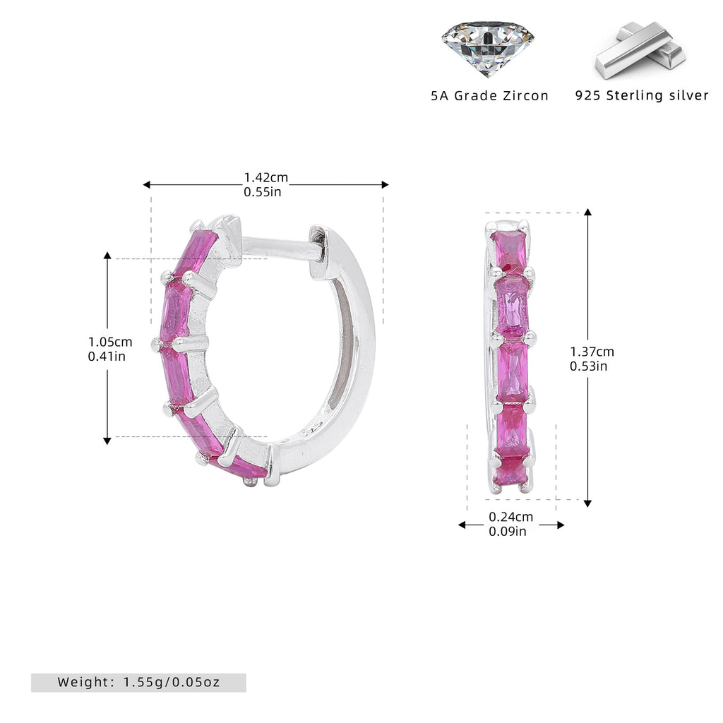Damen Creolen mit funkelnden Zirkon-Elementen aus hochwertigem 925 Sterling Silber Shop Nory