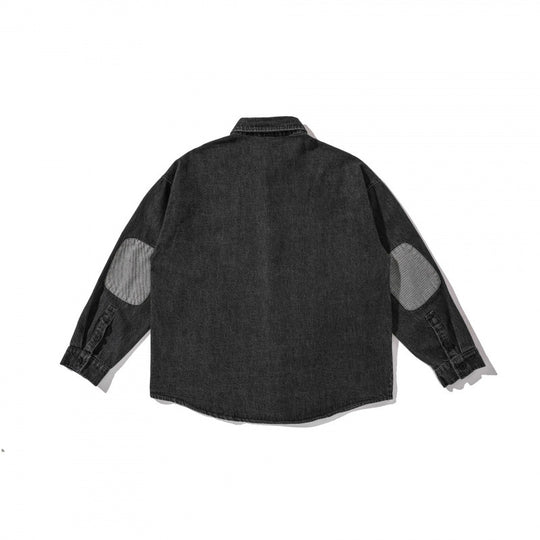 Unisex Kastenförmige Oversized Denim Hemdjacke mit Brusttasche und verwaschener Optik Shop Nory