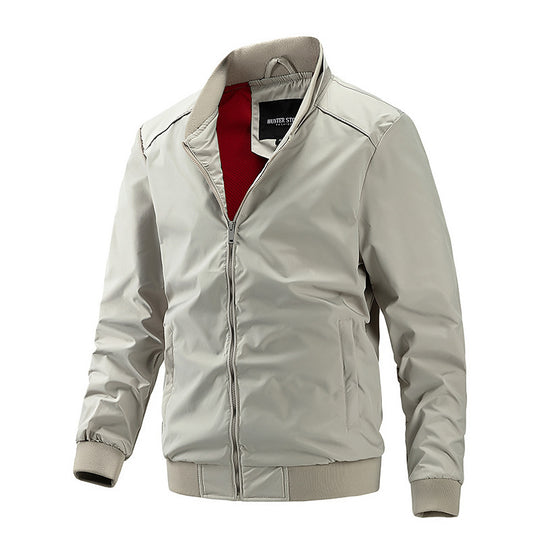Herren Leichter Nylon-Bomber mit Rippbündchen Stehkragen und atmungsaktivem Meshfutter Shop Nory