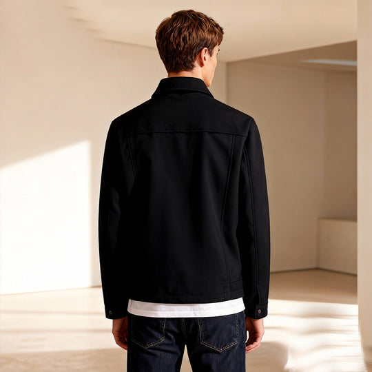 Herren Kurzjacke aus Velours‑Imitat mit Hemdkragen und Pattentaschen Shop Nory
