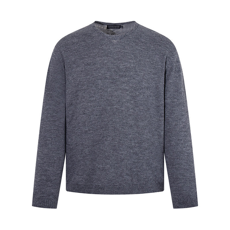 Herren Feinstrickpullover mit Rundhalsausschnitt, lockerer Passform und geripptem Saum Shop Nory