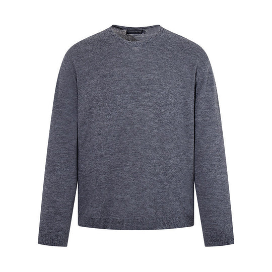 Herren Feinstrickpullover mit Rundhalsausschnitt, lockerer Passform und geripptem Saum Shop Nory