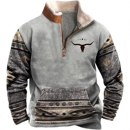 Herren Wärmender Fleece-Pullover mit Stehkragen Shop Nory