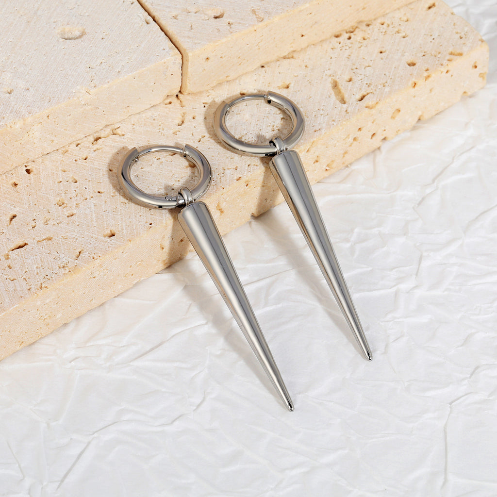 Damen Hängende Ohrstecker mit eleganten, spitzen Metallanhängern Shop Nory
