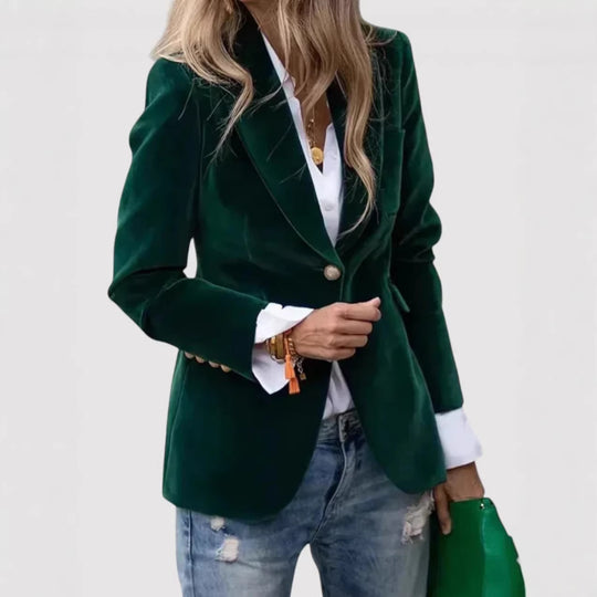 Damen Eleganter Samt Blazer