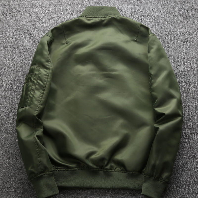 Herren leichter Nylon-Bomber im Pilotenstil mit Ärmeltasche, geripptem Saum und Reißverschluss Shop Nory