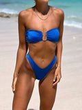 Damen Bandeau-Bikini mit eleganter Schnalle