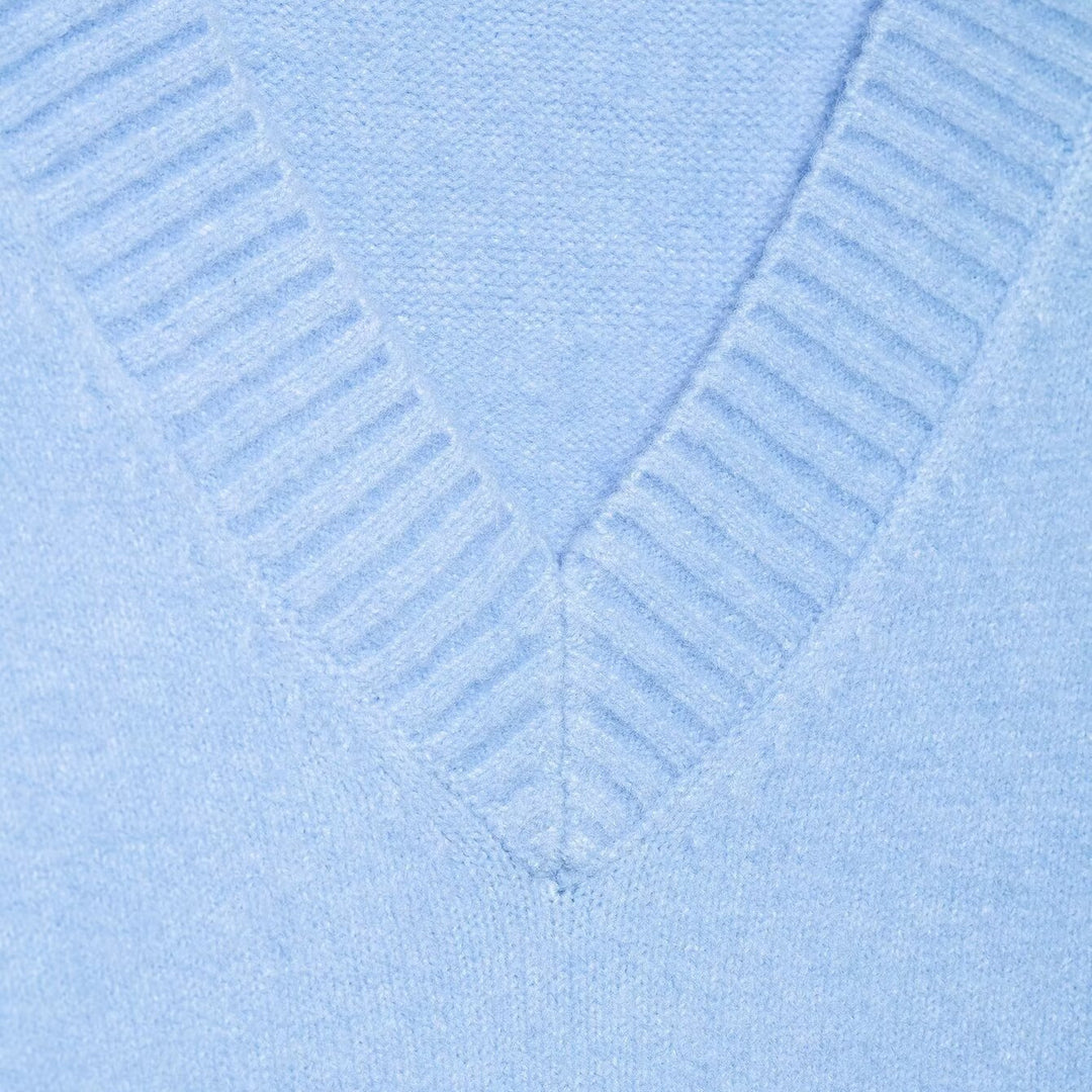 Damen Oversize V-Ausschnitt Pullover mit überschnittenen Schultern und breitem Rippbund Shop Nory