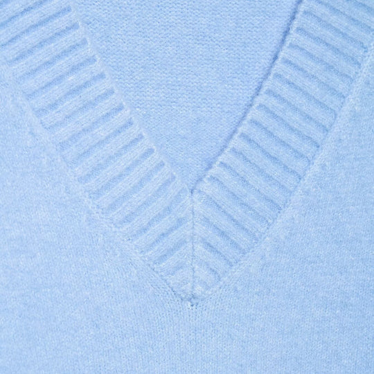 Damen Oversize V-Ausschnitt Pullover mit überschnittenen Schultern und breitem Rippbund Shop Nory