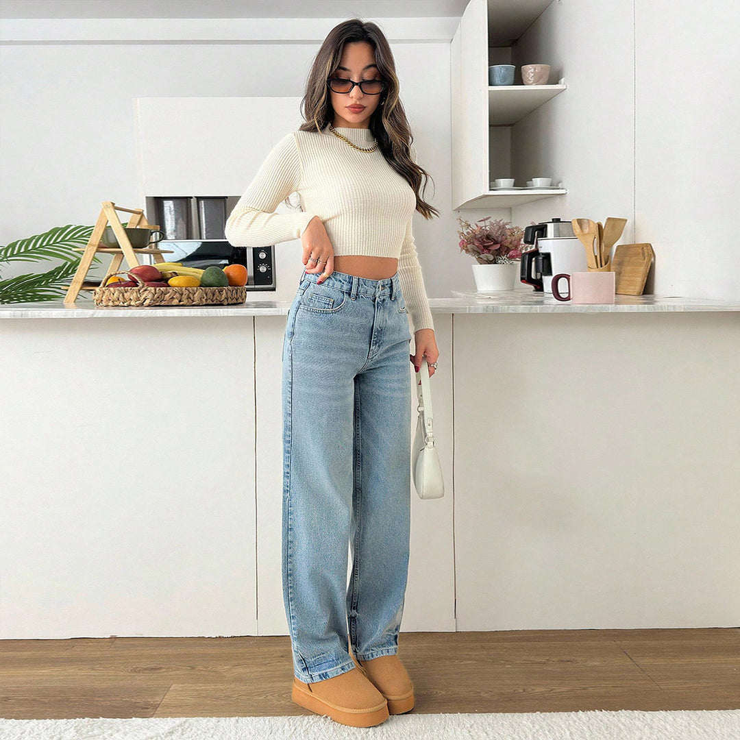 Damen Relaxed-Fit High‑Waist Jogger-Jeans mit elastischem Knöchelabschluss Shop Nory