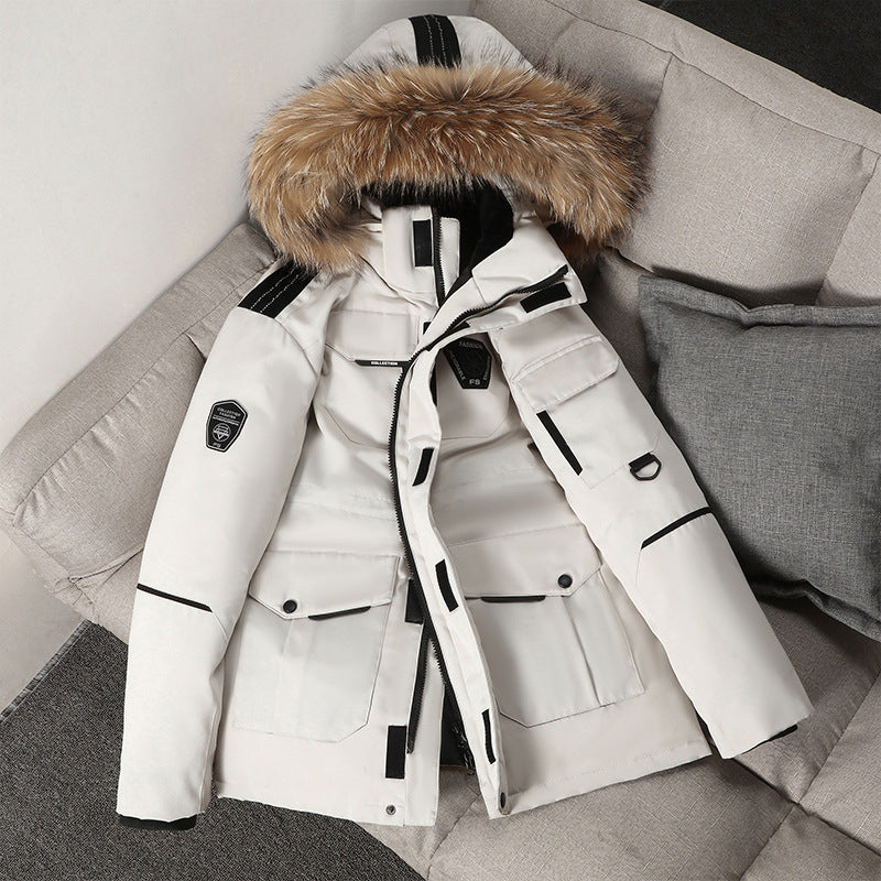 Herren technisch isolierter Winterparka mit abnehmbarer Kunstfellkapuze und multifunktionalen Taschen Shop Nory