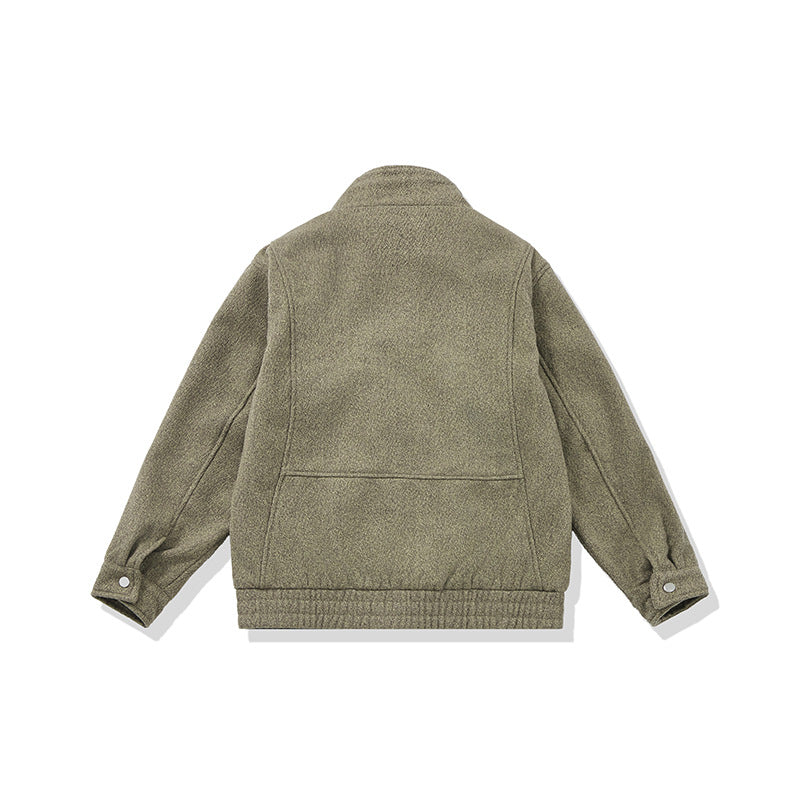Herren Kurz geschnittener Fleece Blouson mit Cordkragen und gesteppter Innenfutter Shop Nory