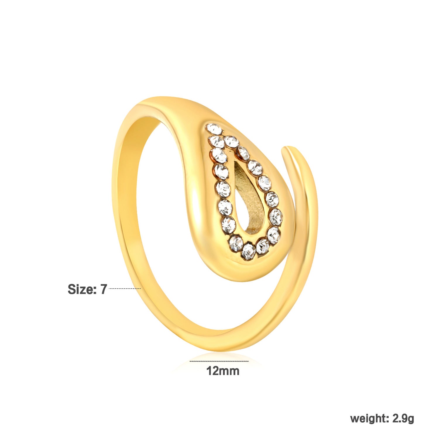 Damen Ring mit elegantem Tropfen-Design und funkelnden Zirkonia Akzenten Shop Nory