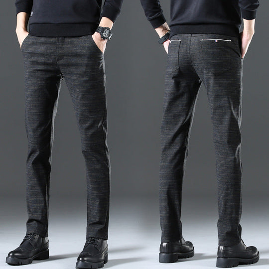 Herren moderne Chinohose mit elastischem Bund und seitlichen Taschen