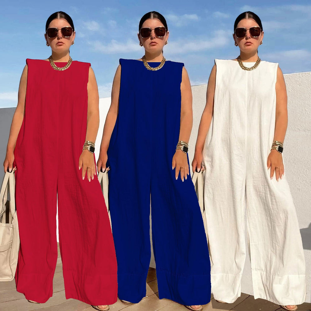Damen Weit geschnittener Jumpsuit mit Kapuze und tiefer Taille