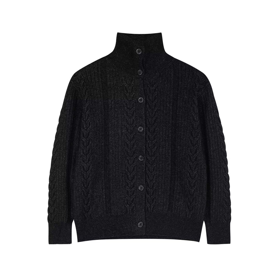 Herren Hochwertiger Strick-Cardigan mit Stehkragen Shop Nory