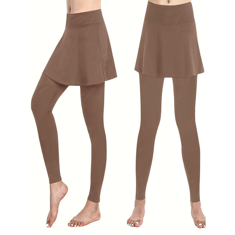 Damen High‑Waist Leggings mit angesetztem Rock‑Overlay Shop Nory
