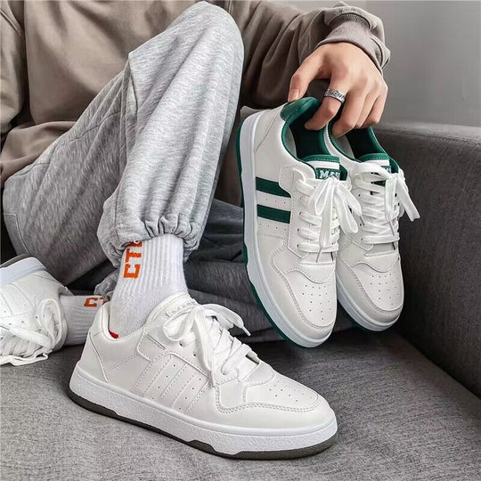 Unisex Klassische Low-Top Freizeit-Sneaker aus glattem Kunstleder mit gepolsterter Innensohle und robustem Cupsohlenprofil Shopy Nory