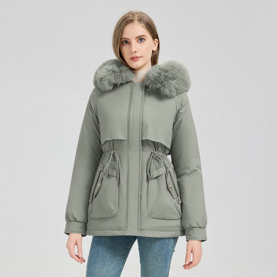 Damen nan taillierter Funktionsparka mit XXL-Kapuze, weichem Fleecefutter und multifunktionalen Pattentaschen Shop Nory