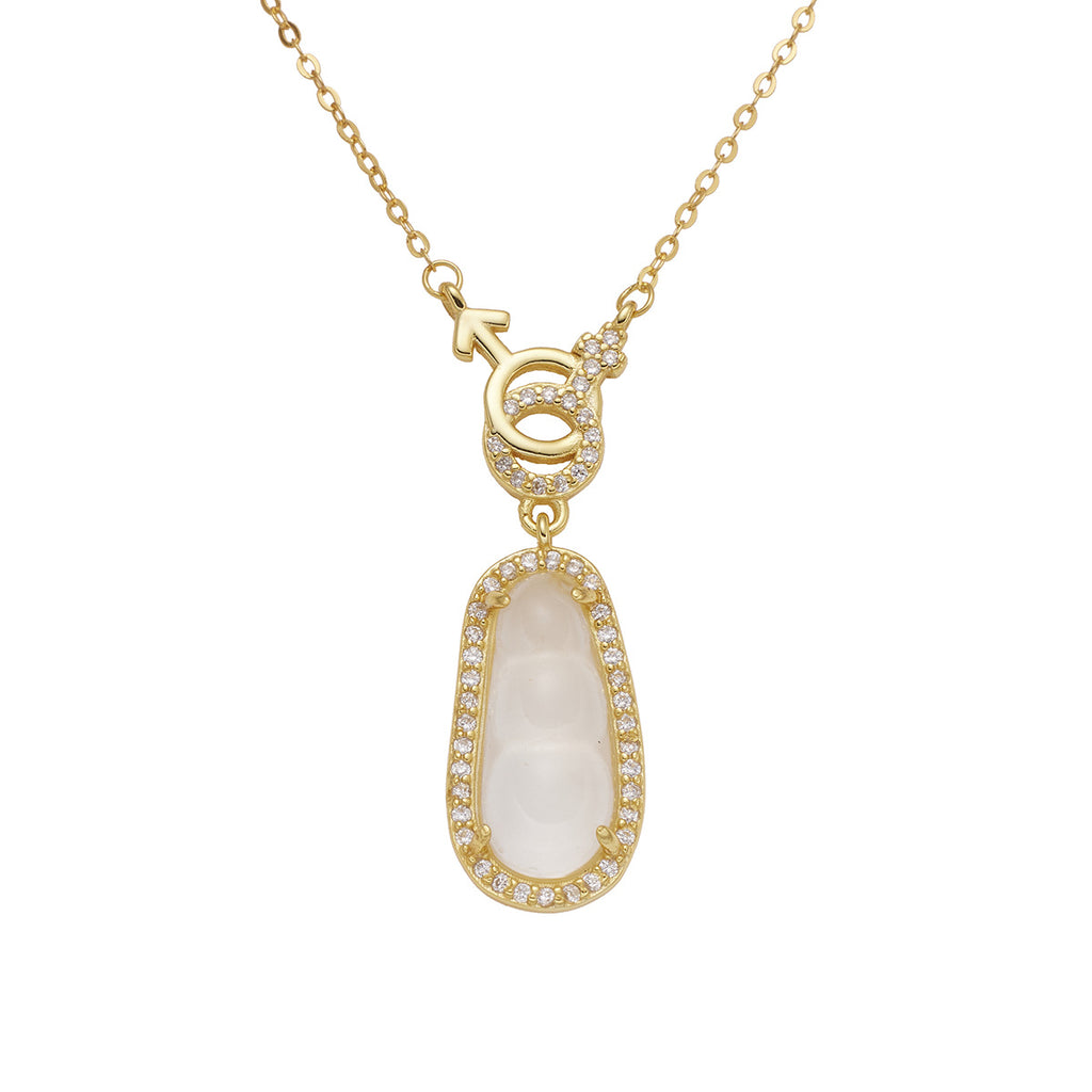 Damen elegante Halskette mit einzigartigem Anhänger und funkelnden Zirkonia Shop Nory