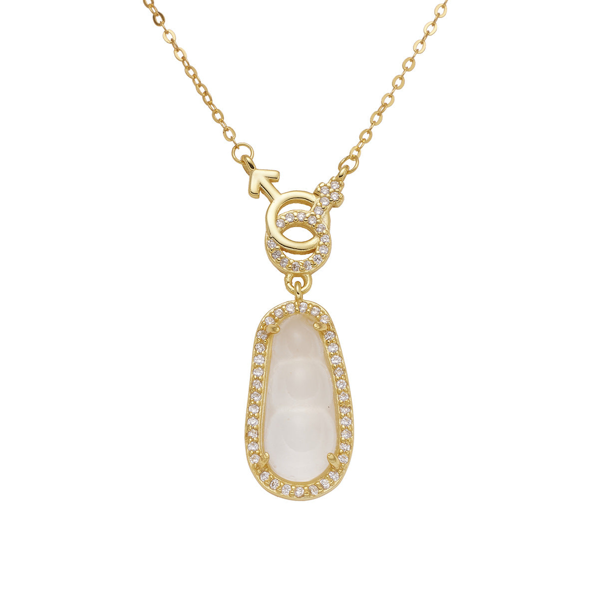 Damen elegante Halskette mit einzigartigem Anhänger und funkelnden Zirkonia Shop Nory